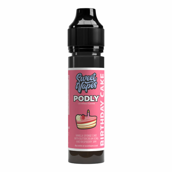 Birthday Cake PODLY 50/50 Longfill 6mg 8mg 10mg 12mg - Sweet Vapes Birthday Cake PODLY 50/50 Longfill 6mg 8mg 10mg 12mg - Sweet Vapes